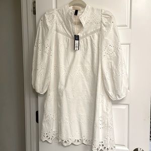 White eyelet dress.